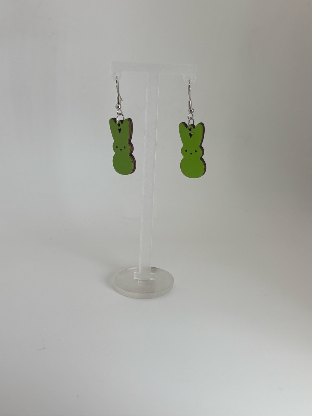 Green Earring Bundle | Gummy Bears, Peeps Bunny & Crystal Dangles | 3 Pairs - Picture 2 of 4